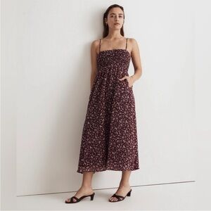 NWOT Madewell The Theo Sleeveless Midi Dress Floral Size M